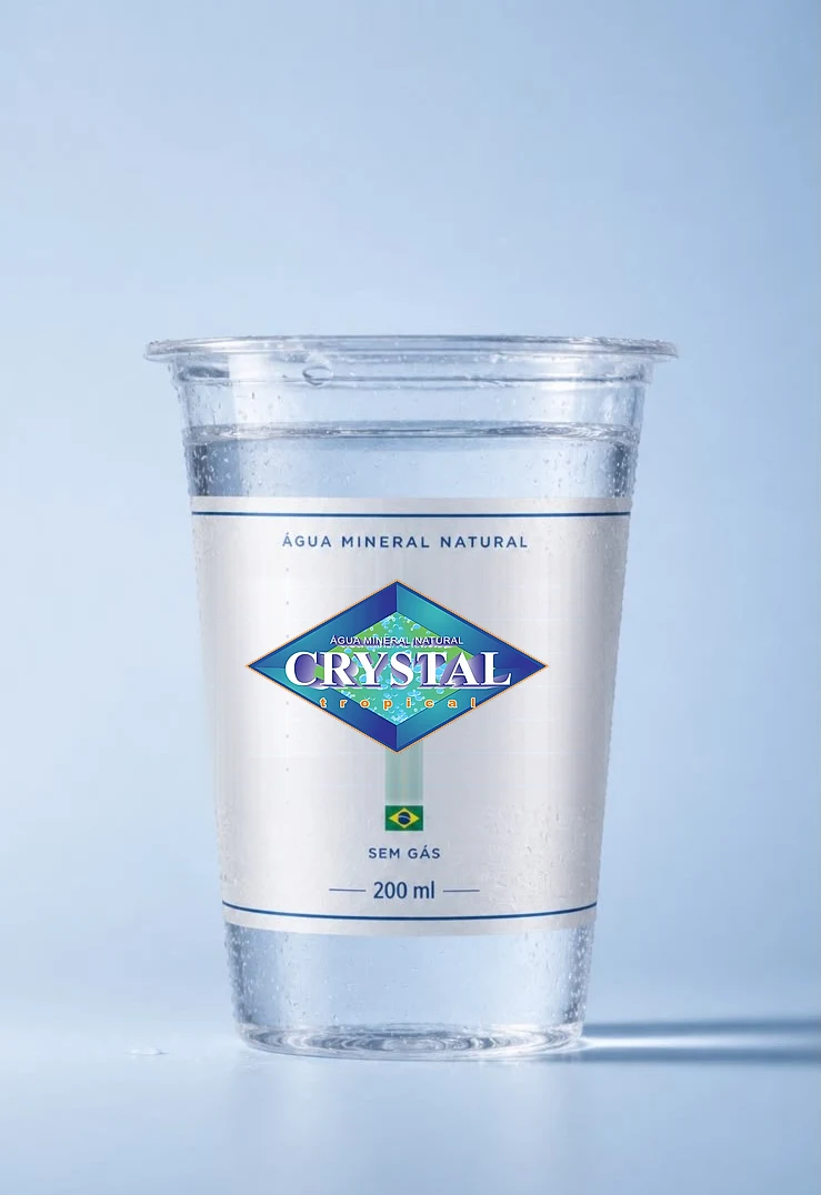 Copo de 200ml de água mineral natural Crystal Tropical